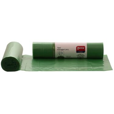 Zorex saci de gunoi verde, 240L, 10 buc/rola