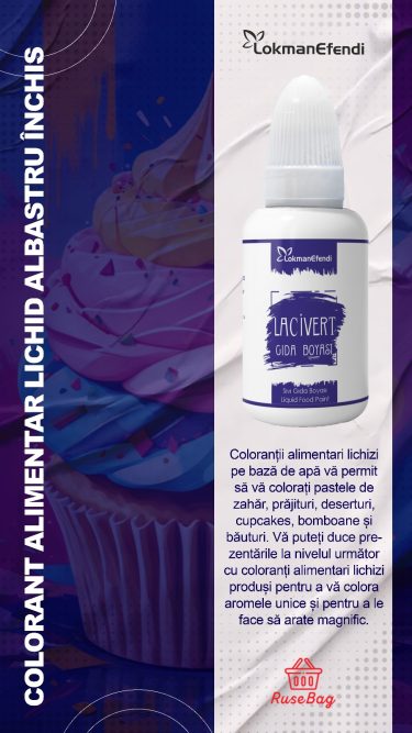 LOKMAN EFENDI Colorant alimentar albastru inchis 25ml - Imagine 2