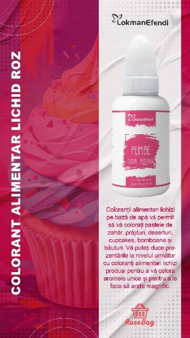 LOKMAN EFENDI Colorant alimentar roz 25ml - Imagine 2