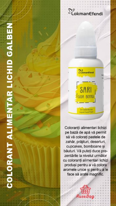 LOKMAN EFENDI Colorant alimentar galben 25ml - Imagine 2