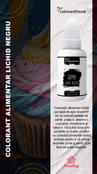 LOKMAN EFENDI Colorant alimentar negru 25ml - Imagine 2