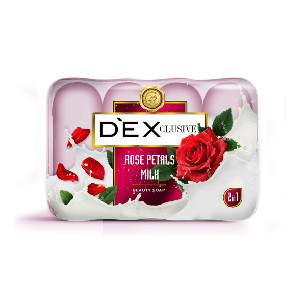 Set sapun Dex trandafir si lapte 4x90g