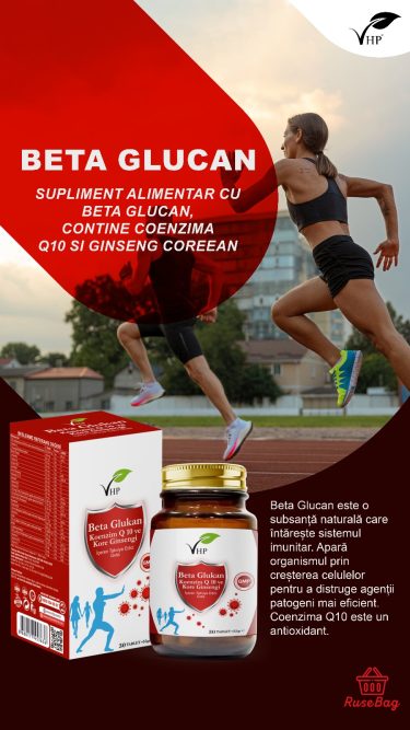 VHP Supliment Beta Glucan KoenzimaQ10 si Ginseng 30 TA - Imagine 2