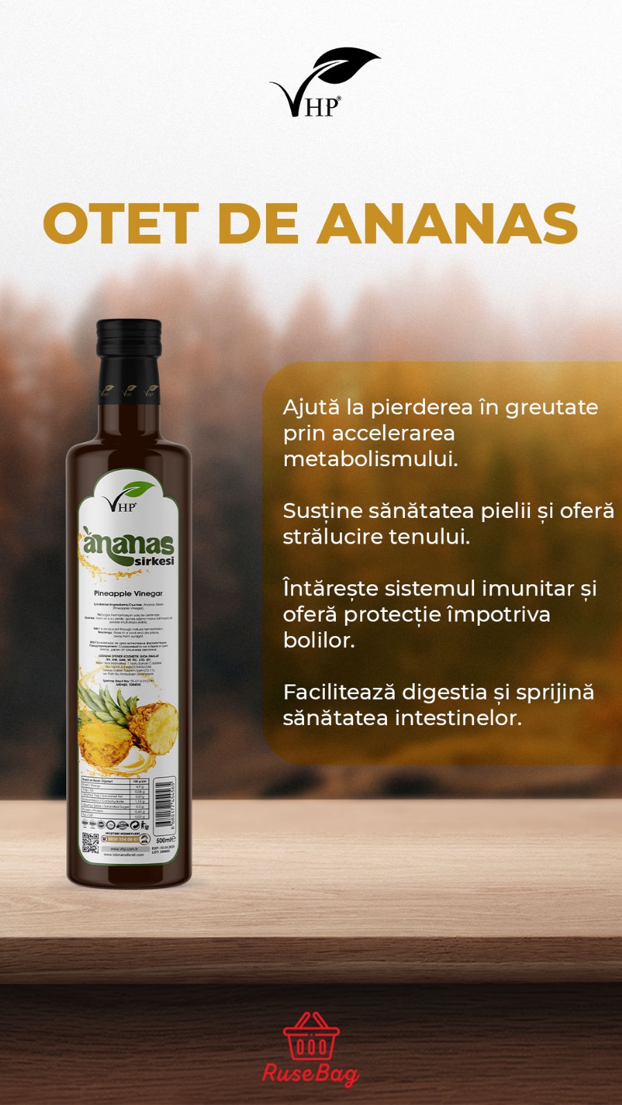 VHP Otet de ananas 500ml - Imagine 2