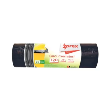 Zorex saci negri, 120L, 10buc/rola GSM290