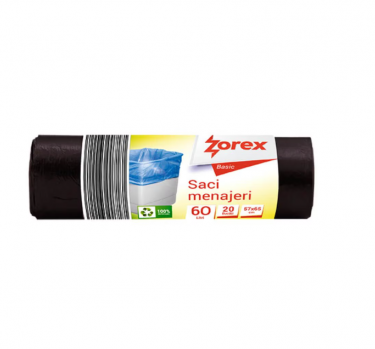 Zorex saci negri, GSM862, 60L, 20buc/rola