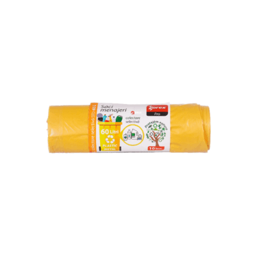 Zorex saci galbeni LDPE 60L 10buc/rola