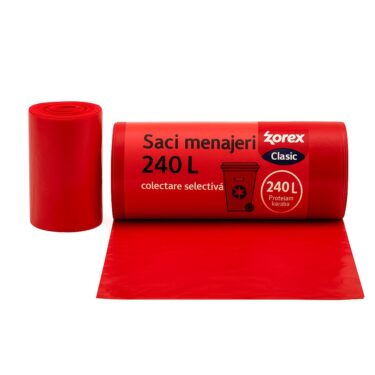 Zorex saci menajeri rosii 240 l 10 buc/rola