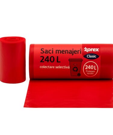 Zorex saci menajeri rosii 240 l 10 buc/rola