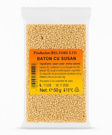 Baton cu seminte de susan 50g, 21 buc/cutie, cod 00907