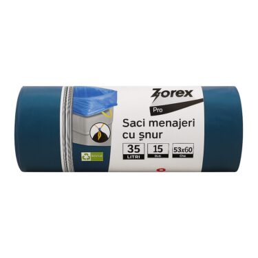 Zorex saci albastri 35L LDPE 15buc/rola
