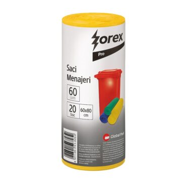 Zorex saci galbeni 60L 60X80cm 20buc/rola