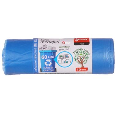 Zorex saci albastri LDPE albastri 60L 10buc/rola