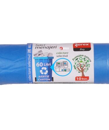 Zorex saci albastri LDPE albastri 60L 10buc/rola